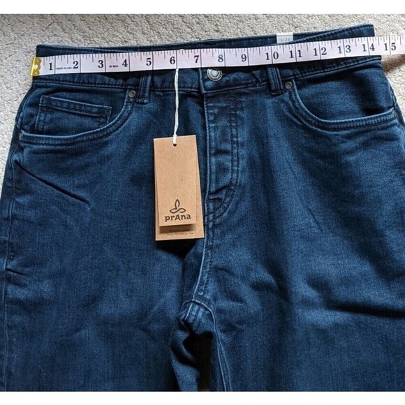 Prana Buxton Jean Deep Blue Mid Rise Button Fly Slim Boyfriend Fit Size 4/27 - Picture 3 of 10